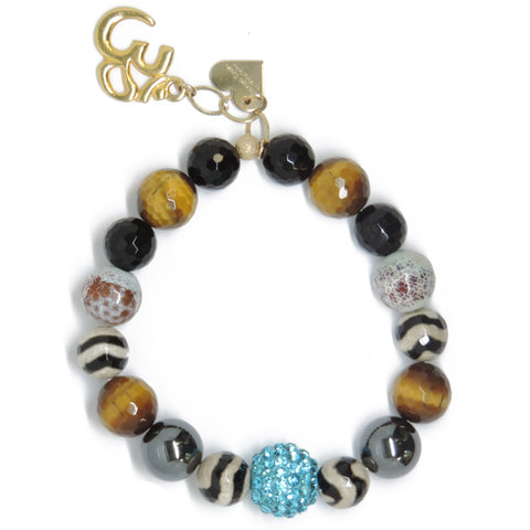 Big Teal Bling - Eclectic Love & Om Charm