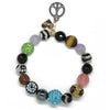 Big Teal Bling - Eclectic Love & GM Peace Sign Charm
