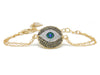 Large Envy Eye - Dainty Gold Rolo Link Chain